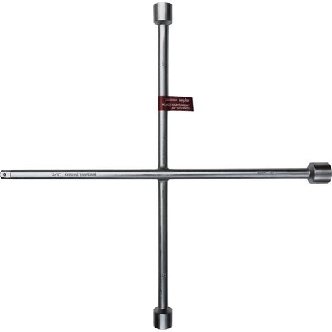 Clé à roue 27 x 30 x 32, type cruciforme à 4 bras, 700 mm, diamètre 24 mm, MJW 8034