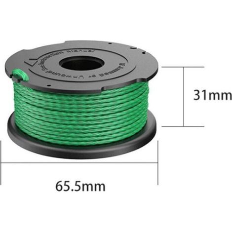 2pcs Bobines fil débroussailleuse - Fil vert Référence A6482 - Black & Decker (1/4)