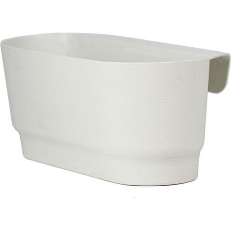 Pot de fleurs à suspendre de grande capacité - Résistant aux chocs - Trou de drainage - Pot de fleurs - Fournitures de jardin - Blanc - L451518cm (1/4)