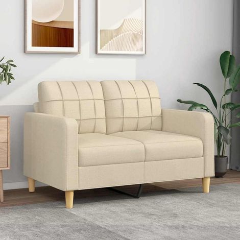 2-Sitzer Bodensofa Bett mit Armlehnen, klappbar, 120 cm, Stoff, Creme (1/5)