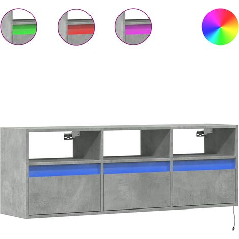 Maison Exclusive - TV-Wandschrank mit LED-Beleuchtung Betongrau 1