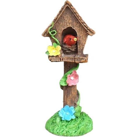 Nichoir miniature pour aquarium, décoration, pots de fleurs, statue en résine, accessoires de polyvalents, ornement pour micro- (1/5)