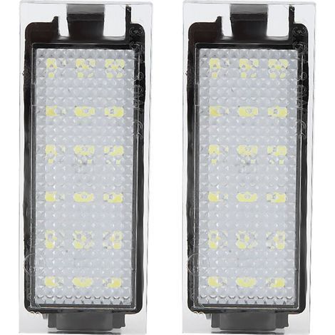 Lampe de licence, 2 pièces lampe de plaque d'immatriculation LED de voiture adaptée pour/Twingo/Clio/Megane/Lagane (18pcs perles lumineuses LED) (1/4)