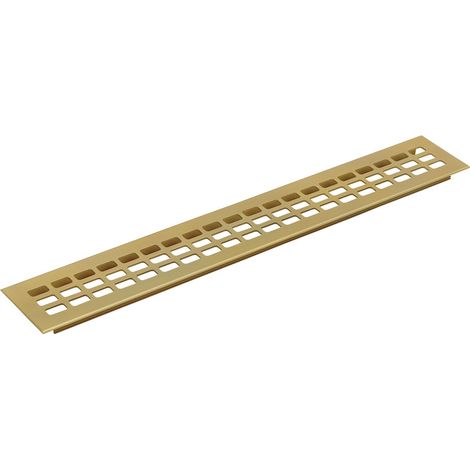 Lüftungsgitter Abluftgitter Möbelbeschlag 400x100mm Aluminium gold eloxiert