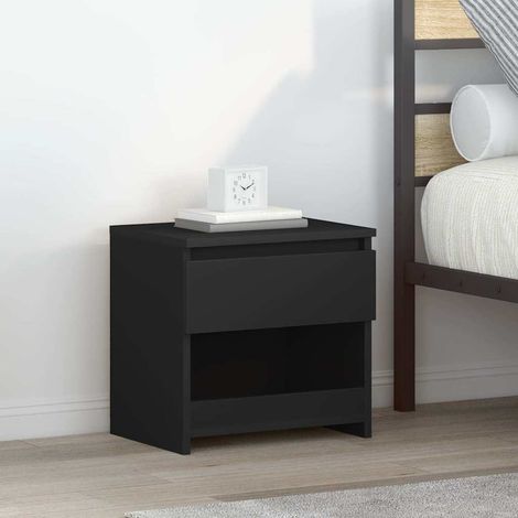 vidaXL Table de chevet Noir 40x30x39 cm Bois d’ingénierie (1/5)