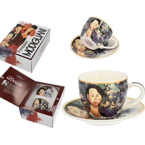 Carmani, tazzina da caffè espresso con piattino, di A. Modigliani