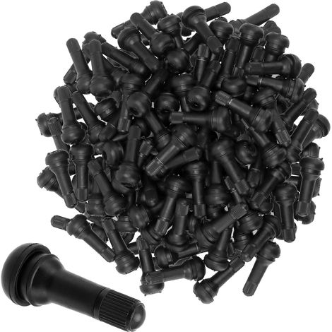 Lot de 200 valves en Caoutchouc Noire TR413-20 x 45 mm, Valve Pneu Voiture, Valve tubeless, pour la Plupart des Voitures, Motos (1/5)