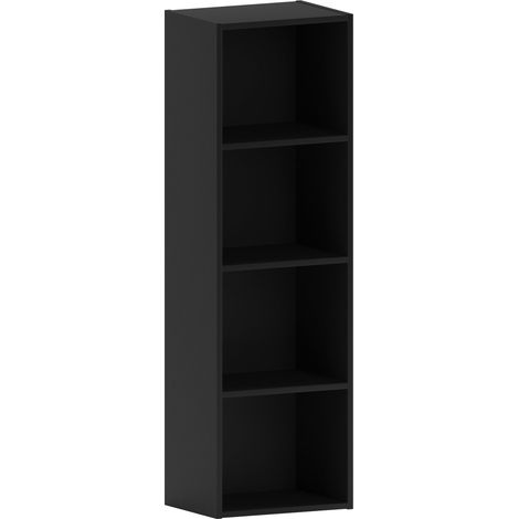 Oxford 4 Tier Cube Bookcase Shelving Storage Unit, Black (1/5)
