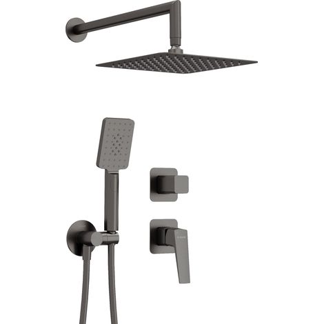 Komplettes Einbau-Duschset in PVD-Titanfarbe Deante BLUR NQLD9YK  Titan (1/4)