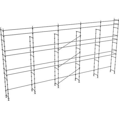 Echafaudage fixe de façade 128m² - Structure seule + Lisses - DUO128-S (1/4)