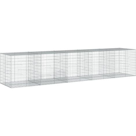 Panier gabion avec couvercle 500x100x100 cm fer galvanisé