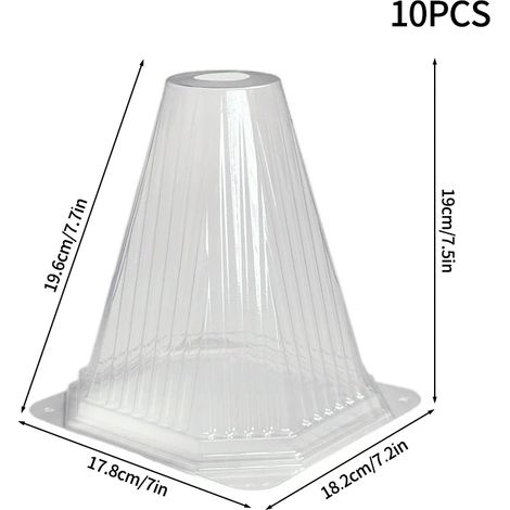 (19 cm, 10 pièces) Couvercle de protection conique pour semis et jeunes plants - Réutilisable - Résistant au froid et aux oiseaux - Tente de plantation (1/4)