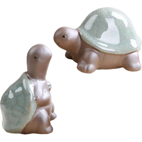2pcs Modèles de Tortues en Céramique Décoration Maison Apparence Réaliste pour Plateau à Thé Style Créatif et Chic Zen (1/5)