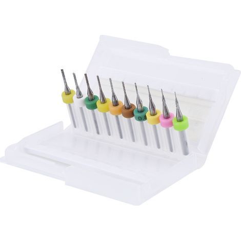 10 pièces Fraises à Graver PCB 0.5-1.4mm avec queue de 1/8" pour Découpe et Gravure Précise (1/5)