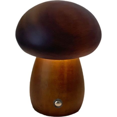 Lampe De Nuit en Forme De Champignon en Bois, Interrupteur Tactile, Lampe De Chevet, Chambre À Coucher, Variable, sans, Veilleuse De Bureau, Rechargeable par USB-118.5cm (1/5)