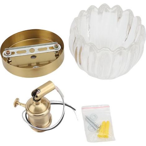 Applique Murale Vintage avec Abat-Jour Verre Luminaire Moderne E26 – Chevet Chambre Entrée 1pc Transparent (1/2)