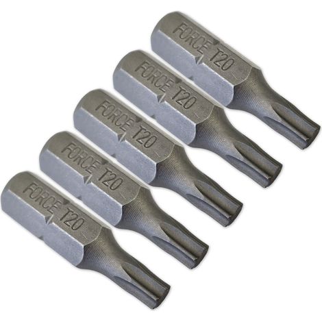 Gioco di 5 punte di avvitamento corte da 25 mm per avvitatore - impronta torx t20