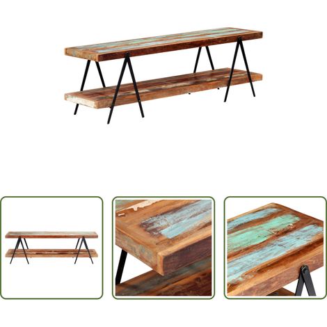vidaXL Meuble industriel -  Meuble TV 160x40x50 cm Bois de récupération massif (1/5)