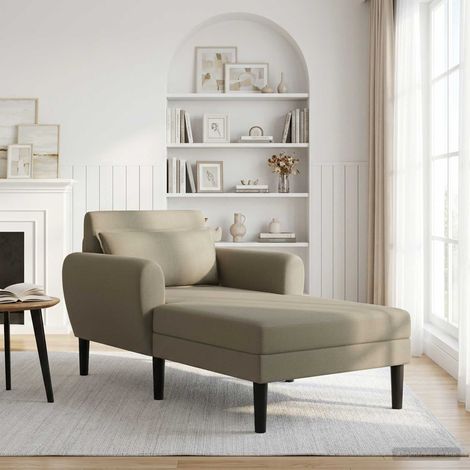vidaXL Chaise longue Kaki Velours granuleux (1/5)