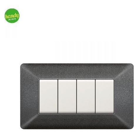 Placca da 4 moduli Easy Elettrocanali in plastica grigio notte