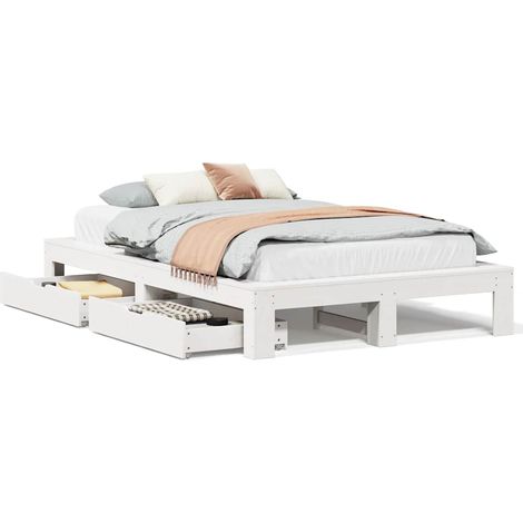 Maison Exclusive - Giroletto senza Materasso Bianco 135x190 cm Legno Massello Pino