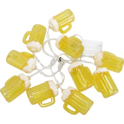 Lot 2 guirlandes chopes à bière – 6.5 pieds – 10 LED – lumière chaude pliable – basse consommation (1/5)