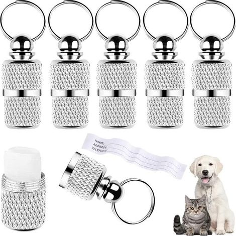Paquete de 10 etiquetas de identificación para gatos, etiquetas de dirección para gatos, colgantes antipérdida para perros, mini etiquetas de identificación para gatos (1/5)
