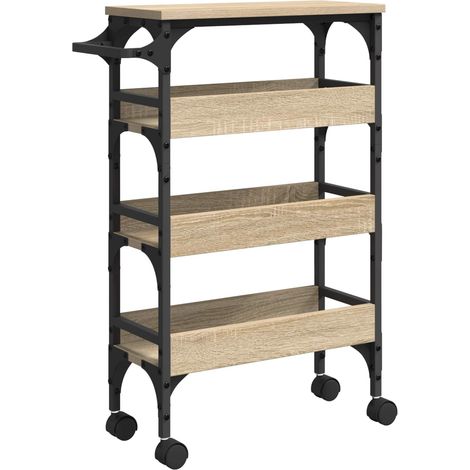 Carro de Cocina Roble Sonoma 53 x 20 x 76 cm vidaXL