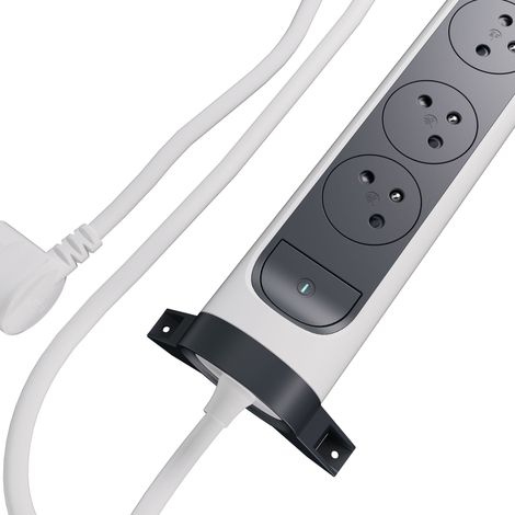 LEGRAND - Rallonge multiprise rotative avec 4 prises de courant Surface , interrupteur et cordon 1,5m - blanc et gris foncé (1/7)