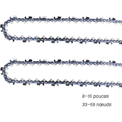 Führungsschiene und Kette für Kettensägen, Set mit 2 Ketten, 57 Glieder, für Kettensägen, 40 cm (16 Zoll) Führungsschiene – Elektrolytisch gezahntes rechtwinkliges Segment (1/5)