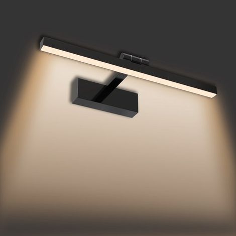 Lámpara LED para espejo de baño de 15 W – Iluminación para espejo de baño de 60 cm – IP44, ajustable 180°, 2800 - 3200 K – Negra (1/5)