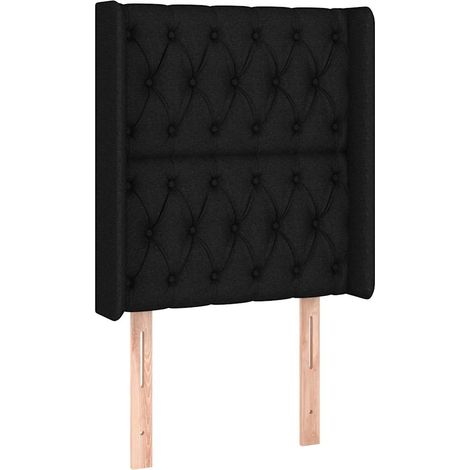 Maison Exclusive - Testiera ad Orecchio Nera 83x16x118/128 cm in Tessuto (1/5)