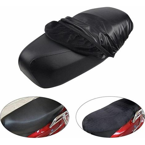 Housse de siège de moto 2 pièces housse de siège en cuir PU housses de siège de moto imperméables avec bande élastique pour remplacement de housse de siège de scooter de moto (1/4)