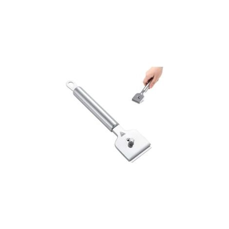 Nettoyant pour vitres – grattoir en acier inoxydable avec lame de rasoir et 4 lames de rechange. Nettoyant pour plaques vitrocéramiques et à induction. - Crezuo (1/4)