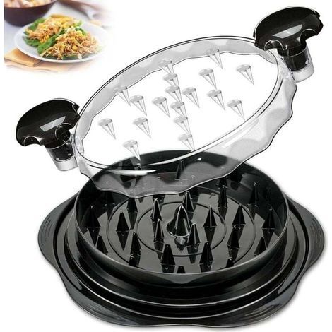 Kitchen Rotary Chicken Chopper, Manual Chicken Breast Chopper, Suitable for Chopping Food, Meat and Vegetables (Black). (1/4)