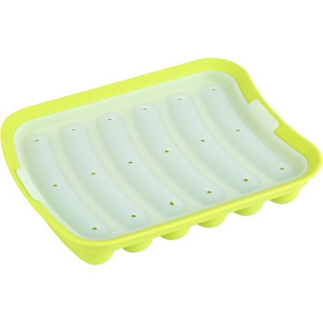 Silikon-Wurstform für Hotdogs, 6 Mulden – DIY-Küchenzubehör zum Backen und Kochen, Grün (1/5)