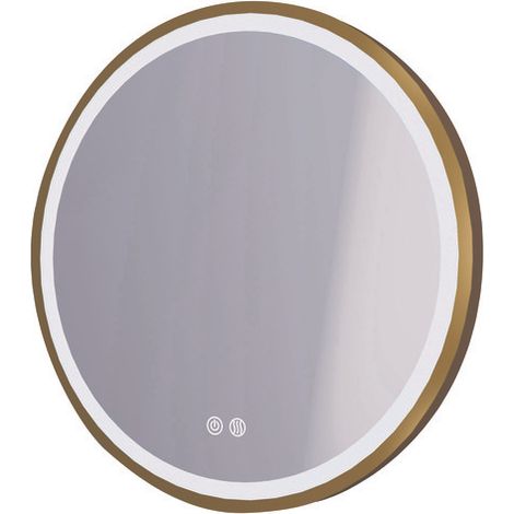ONDEE ZEN - Miroir salle de bain Éclairant ALEXINE - Contour Cuivre brossé - Ø60 cm (1/3)