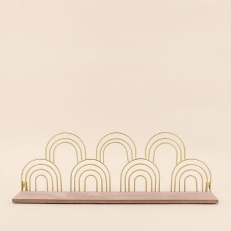 Etagère murale forme arches dorés 50cm