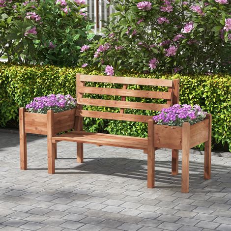 Banc de jardin Établi - bois - y compris des bacs à jardinière - brun - 184 cm x 59 cm x 95 cm - Qualité