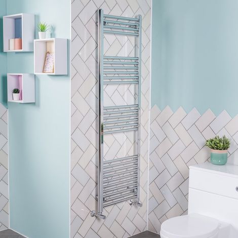 WarmeHaus Straight Chrome Heated Towel Rail 1600x600mm (1/5)