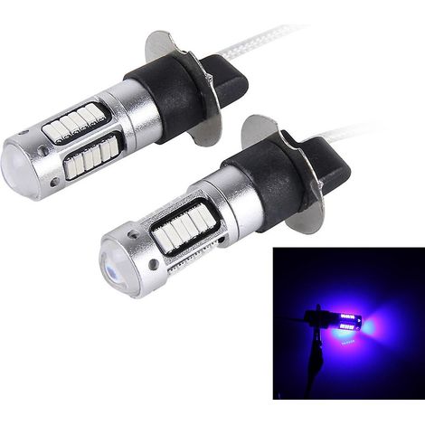 KLVGTIFS PU - Lot de 2 LED H3 10W 30 SMD-4014 pour feux antibrouillard de voiture, alimentation 12V CC, lumière bleue