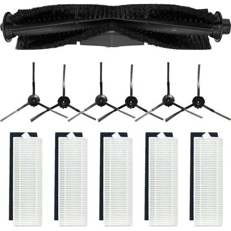 CYRILL – 12 pezzi di accessori di ricambio per Proscenic M7 Pro, per Uoni V980 Plus, per Kyvol Cybovac S31 Robot aspirapolvere, 1 spazzola principale, 6 spazzole laterali, 5 filtri HEPA (1/5)