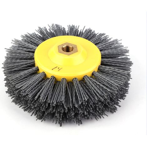 Ortviai Brosse de polissage à fil abrasif pour pierre ancienne et bois – 150 mm, filetage M14, grain 120 (1/5)