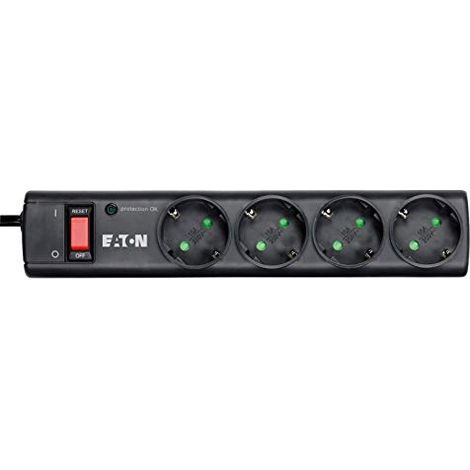 Multiprise/Parafoudre - Eaton Protection Strip 4 DIN - PS4D - 4 prises DIN europeennes - Noir (1/4)