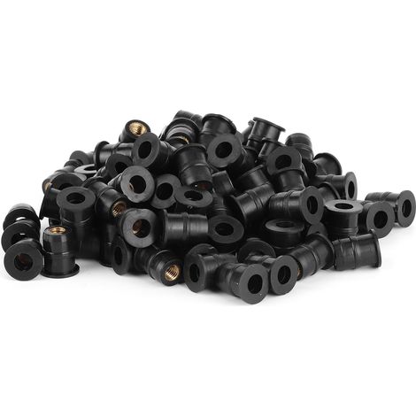 100 écrous en caoutchouc M5 (5 mm métriques) pour fixations de carénage de pare-brise de moto. (1/5)