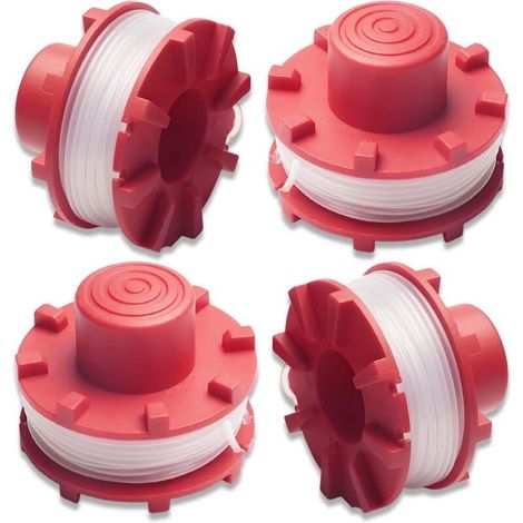 Lot de 4 bobines de fil nylon pour débroussailleuse – 8 m par bobine, diamètre 2 mm, compatible avec modèles sans fil 36 V et 30 V (1/5)