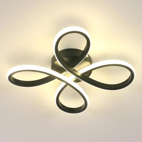 COMELYLED Ceiling Light, 30W 3500LM Black LED Ceiling Light Fixture, Creative Petals Design Acrylic Ceiling Lamp for Living Room Bedroom Kitchen Dining Room, Neutral Light 4500K [Energy Class E] (1/5)