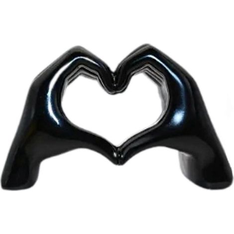 Statuette de main en forme de cœur, figurine de doigt d'amour, centre de table résistant à l'usure, sculpture en forme de cœur pour une maison de campagne-Black (1/5)