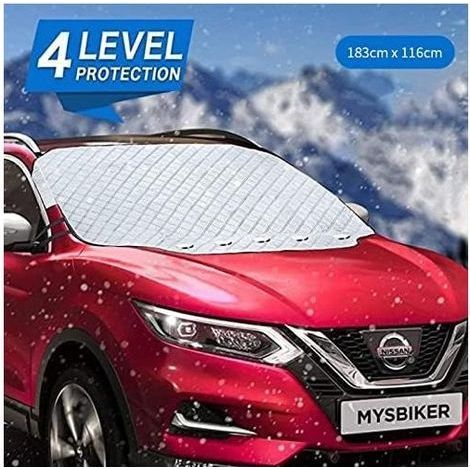 Couverture Pare-Brise Voiture,Bâche Pare Brise Protection Magnétique Couverture Repliable, Universelle pour Voiture Anti Givre, Neige, Glace, Pluie et Soleil (1/5)