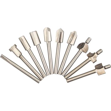 10 pcs HSS Router Bois Fraise Bits de coupe des fichiers pour Dremel Outil rotatif de charpentier outils de travail du bois (1/5)